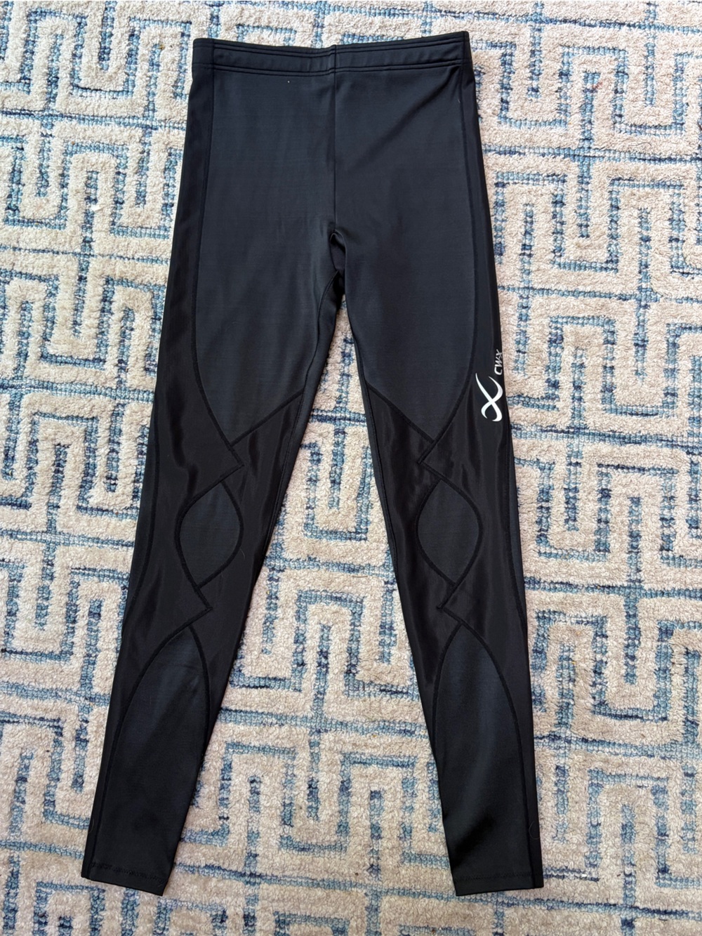 CW-X Black Compression Leggings with Subtle Paneling